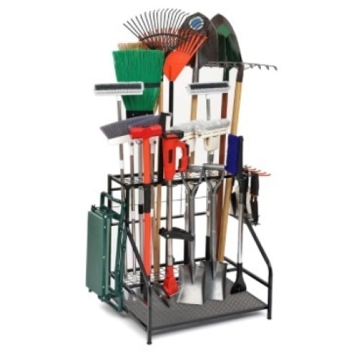 Garden Tool Organizer for Garage, Garden Tool Rack, Up to 58 Long Handled Tools, Yard Tool Holder for Garage, Shed, Outdoor, Tool Stand, Black - Lot 385