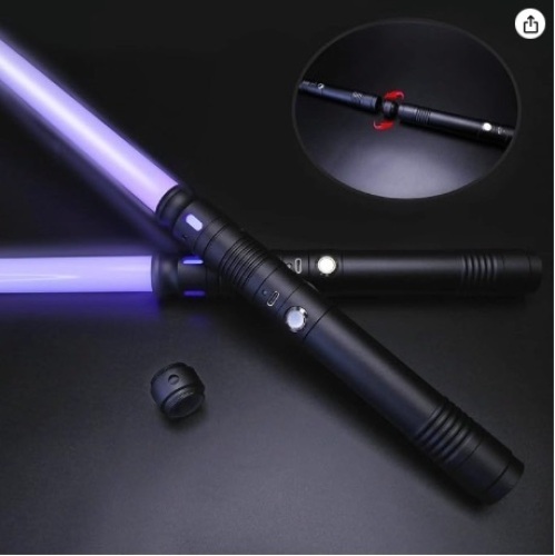 Lukidy 2Pack Lightsaber Metal Hilt 12 Colors,Toys for Boys Girls Age 3 4 5 6 7 8 9 10 Year Old,Battery Rechargable 2-in-1 Double-Bladed FX Dueling Light Saber - Lot 391