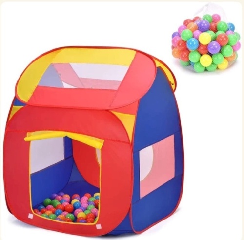 Ball Pit Play Tent for Kids, 100 Balls Included - Lot 398