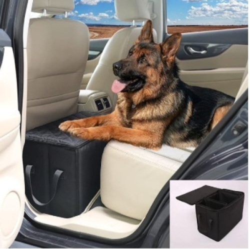 Dog Car Seat Extender with Storage, Suitable for Dogs up to 100lbs, Car Seat Gap Filler, Protect Dogs Not Fall Into The Floor Area, Dog Car Seat for Small & Large Dog - Lot 413
