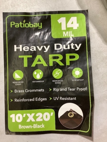 Patiobay Heavy Duty Tarp 10' x 20' 14 MIL - Lot 443