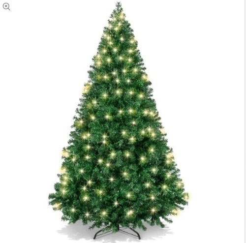 Premium Artificial Pre-Lit Pine Christmas Tree w/ 1,000 Tips, 250 Lights - Lot 155