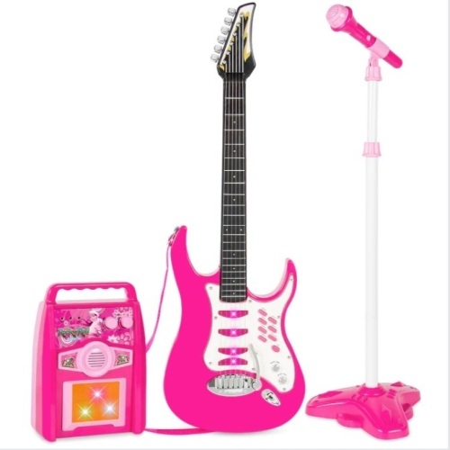 Kids Electric Guitar Toy Play Set w/ 6 Songs, Microphone, Amp $89.99 - Lot 153