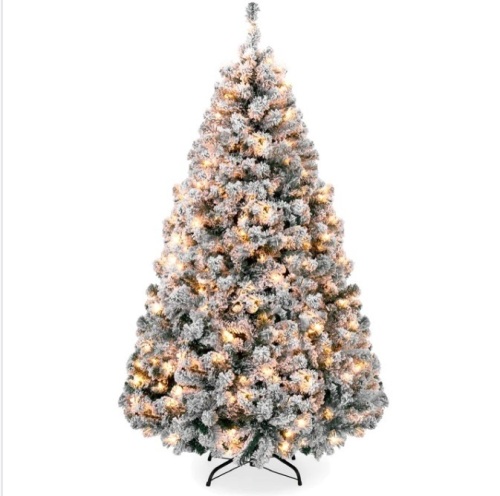 9' Pre-Lit Snow Flocked Artificial Pine Christmas Tree w/ Warm White Lights $499.99 - Lot 171