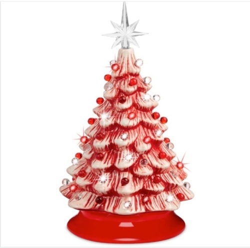 Pre-Lit Ceramic Tabletop Christmas Tree with Lights- 15in $59.99 - Lot 193