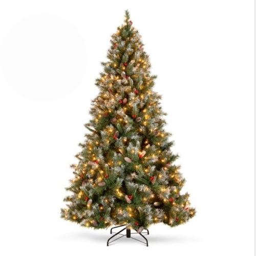 6' Pre-Lit Christmas Pine Tree w/ Pine Cones, Flocked Branch Tips, Berries $199.99 - Lot 150