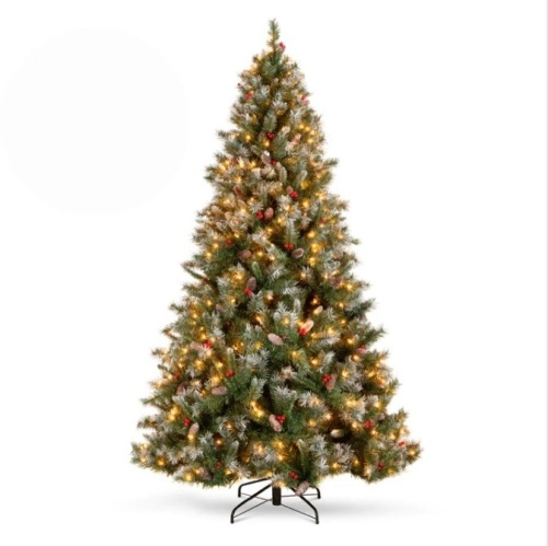 6' Pre-Lit Christmas Pine Tree w/ Pine Cones, Flocked Branch Tips, Berries $199.99 - Lot 190