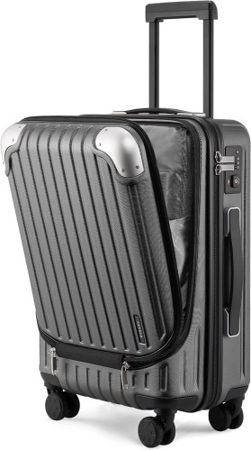 LEVEL8 Grace Carry On Luggage, 20” Hardside Suitcase, ABS+PC Harshell Spinner Luggage with TSA Lock, Spinner Wheels - Grey, 20-Inch Carry-On - Lot 567