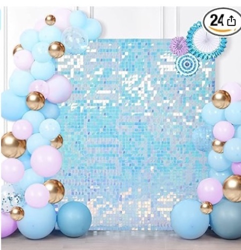 Shimmer Wall Backdrop Iridescent Panels Sequin Wall Panels Glitter 24 Panels Square Shimmer Backdrop Decorations for Birthday Anniversary Engagement Wall $75.99 - Lot 498