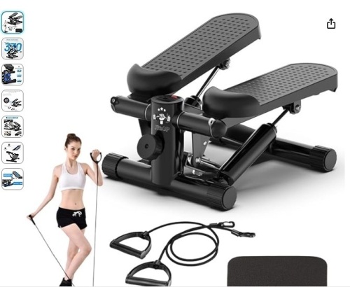Steppers for Exercise - Double Hydraulic Cylinder, Stair Stepper for Exercise at Home, Stainless Steel, 330 lb Capacity Mini Stepper, 3D Particle Non-Slip Design, Silent Shock Pad, ABS Edge Protection (White) $66.77 - Lot 493