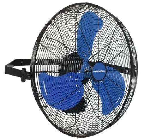 KEN BROWN 18 Inch 3-Speed High Velocity Industrial Oscillating Fan, Wall Mount Fan with Max. 4200 CFM, Seperated Switch and 5 Blades, Heavy Duty Metal for Household/Patio/Workshop, Blue $149.99 - Lot 374