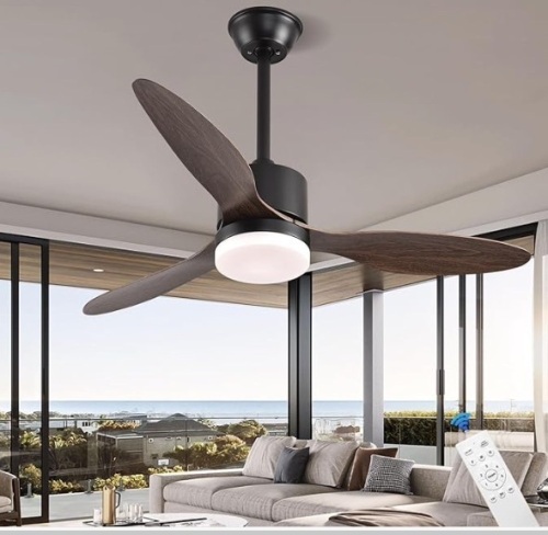 AHAWILL 42''Ceiling Fans with Lights and Remote,High cfm Retractable Ceiling Fan with LED Light,6 Speed,3 Blades Ceiling Fans for Bedroom,Outdoor,Living Room,Patio,Indoor.(Woodgrain Color)$99.99 - Lot 480