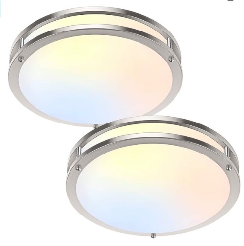 16" Ceiling Lights for Bedroom or Kitchen (2 pack) $39.99 Brushed Nickel - Lot 474