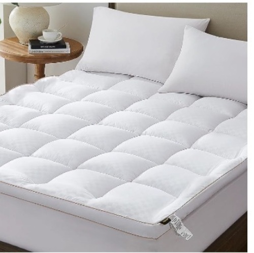TopTopper Mattress Topper King Size, Cooling Mattress Pad Cover for Hot Sleepers, Extra Thick 5D Snow Down Alternative Overfilled Plush Pillow Top with 8-21 Inch Deep Pocket -78"x80" White - Lot 453
