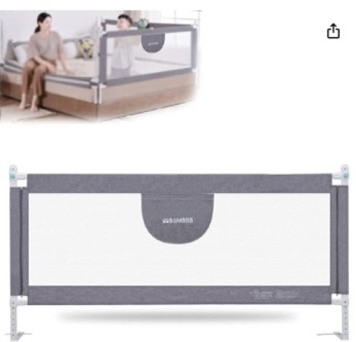MBQMBSS 73" Bed Rails for Toddlers, Twin Bed Rails for Toddlers, Baby Bed Rail Guard for Queen King Twin Full Size Bed, Extra Tall Bed Sides Rails - Protect Baby from Bed Falling $69.59 - Lot 456