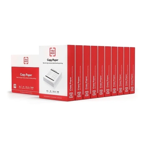 TRU RED™ 8.5" x 11" Copy Paper 5000 Sheets 10 Ream - Lot 9042
