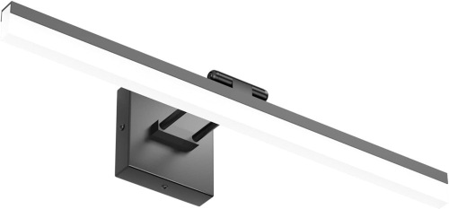 24" LED Modern Black Vanity Light 14W Adjustable Matte Black Bathroom Vanity Light Modern LED Bathroom Vanity Light Fixtures Over Mirror (6000K Cool White Light) - Lot 9076