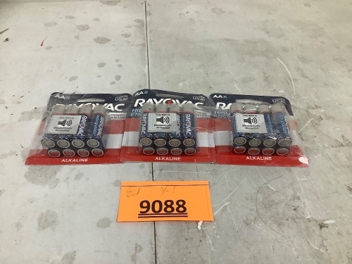 Set of 3 Rayovac AA-8 Batteries - Lot 9088