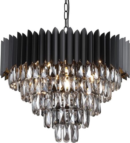 A AXILIXI Black Crystal Chandeliers,Contemporary 24'' - Lot 9228