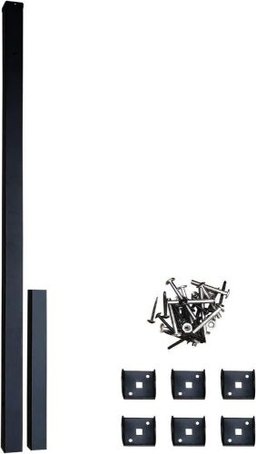 BIGalleons Metal Fence Post 5.6ft H x 2in x 2in W with Extension Base Post 2ft H for Galvanized Steel Fence Panels - Lot 750