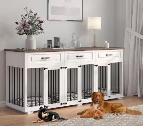Indoor Large Dog Crate With 3 Drawers - Lot 176