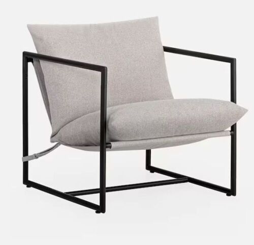 Zinus Ashton Oatmeal Metal and Upholstered Sling Accent Chair  - Lot 587
