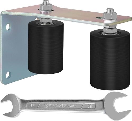 VEVOR 3" Sliding Gate Black Nylon Roller Guide With L-Shape Bracket and Adjustable Bolts - Lot 520