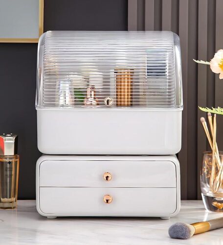 Retro Cosmetics Storage Display Case with Drawers - Lot 469