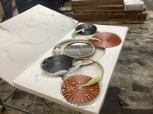 Gold Wall-Mounted Mirror Decor 47" x 24"  - Lot 491