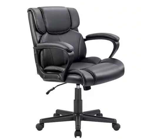 LACOO Black Mid Back Office Chair with Lumbar Support - Lot 382