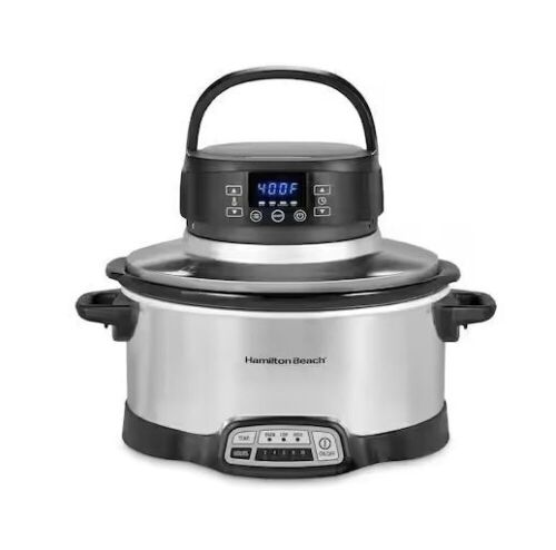 Hamilton Beach 2 in 1 6 Qt. Stainless Steel Slow Cooker with Air Fry Lid - Lot 477