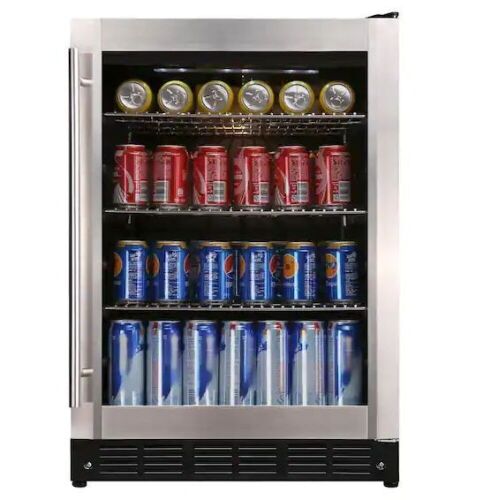 Magic Chef 23.4 in. 154 (12 oz.) Can Beverage Cooler, Stainless Steel - Small Dents - Lot 18