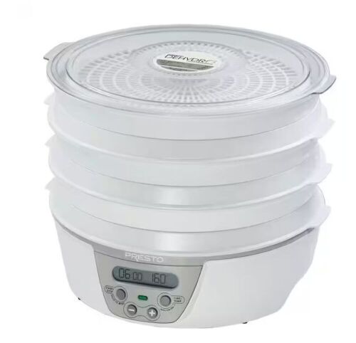 Presto Dehydro 6 Tray White Digital Electric Food Dehydrator with Digital Thermostat and Timer - Lot 422