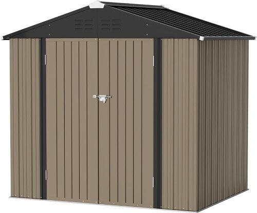 Greesum Metal Outdoor Storage Shed with Door & Lock, 8' x 6' - Lot 16