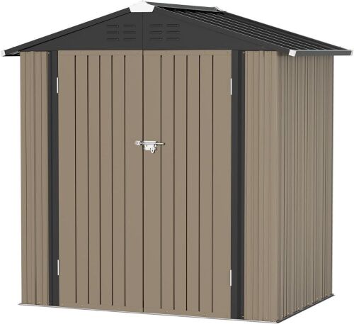 Greesum Metal Outdoor Storage Shed with Door & Lock, 6' x 4' - Lot 30