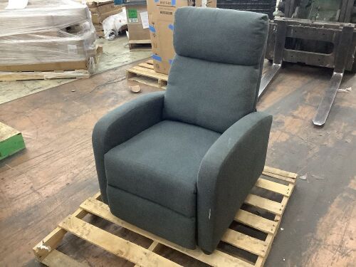 Fabric Recliner Chair - Tear in Upholstery, Blemishes - Lot 404