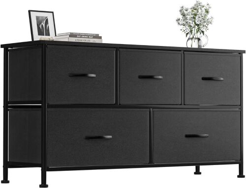 Wide Dresser with 5 Fabric Drawers  - Lot 604