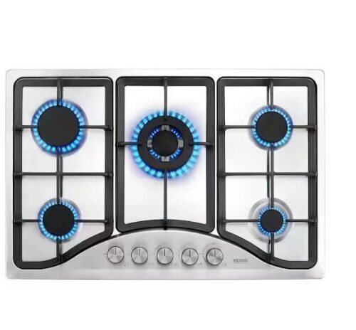 VEVOR 30 in. 5 Burners Gas Cooktop Stove Top 12250 BTU Built-in LPG/NG Convertible - Lot 51