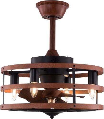 18 in. Indoor Modern Farmhouse 6-Speed Reversible Motor Ceiling Fan with Light Kit and Remote  - Lot 107