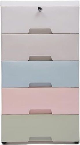 5 Drawer Plastic Stackable Vertical Clothes Storage Tower - Lot 690