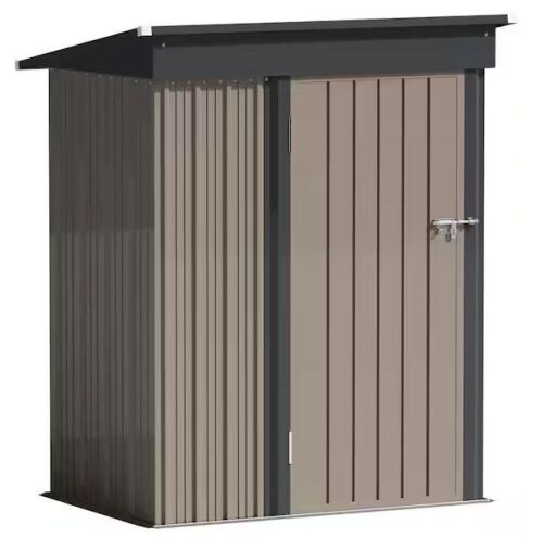 Tozey 3 ft. W x 5 ft. D Outdoor Metal Storage Shed, 15 sq ft - Lot 44