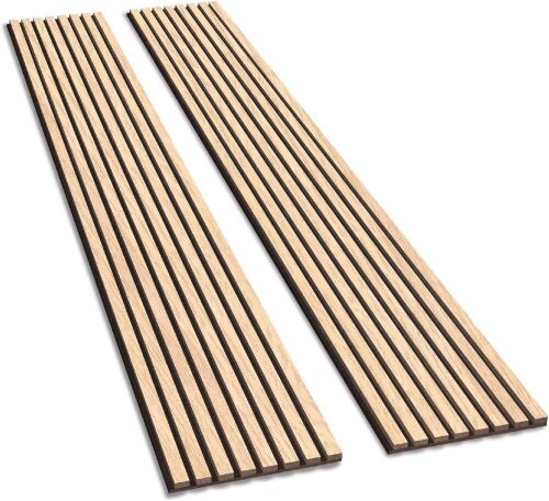 Olanglab Wood Slat Wall Panels, 94.48"x 12.59"x 0.82", 2 Pack - Lot 363