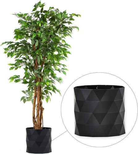Garden Couture Deluxe 6' Ficus Silk Leaf Artificial Tree + 8" Base + 12" Plant Pot Skirt - Lot 367