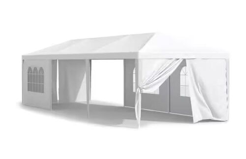 10 ft. x 30 ft. White Outdoor Gazebo Wedding Party Tent with Removable Sidewalls  - Lot 87