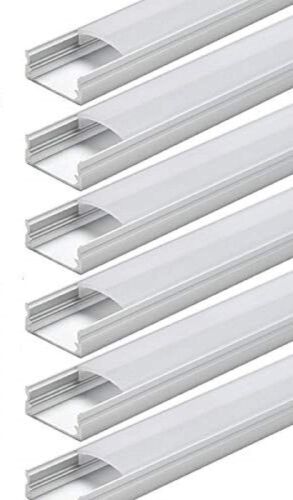 StarlandLed 6.6ft U Shape LED Aluminum Channel System with Milky Cover for LED Strip Light Installations, 6 Pack  - Lot 338