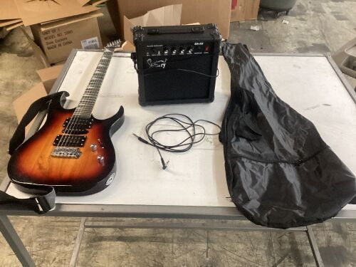 Glarry Electric Guitar with 20 Watt Amp - Volume Knob on Guitar Needs Repair  - Lot 345