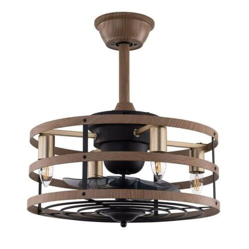 18" Modern Caged Ceiling Fan Light - Lot 351