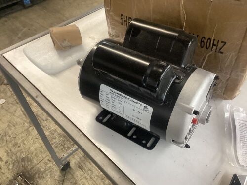 5 HP SPL 3450RPM Electric Air Compressor Motor Single Phase - Lot 168