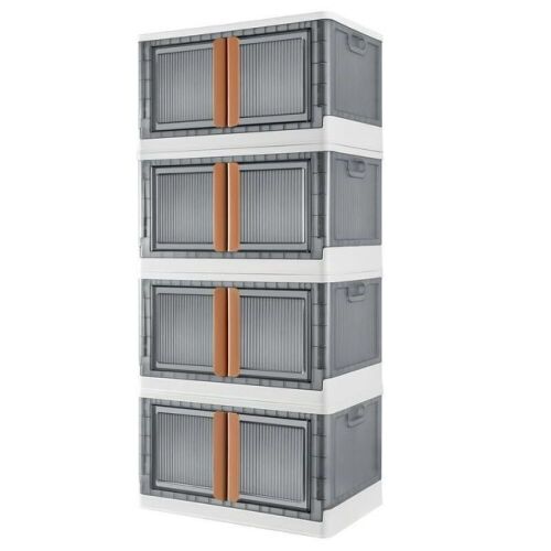 Homall Collapsible Stackable Storage Bins with Lids, 19 gal, 4 Pack  - Lot 42