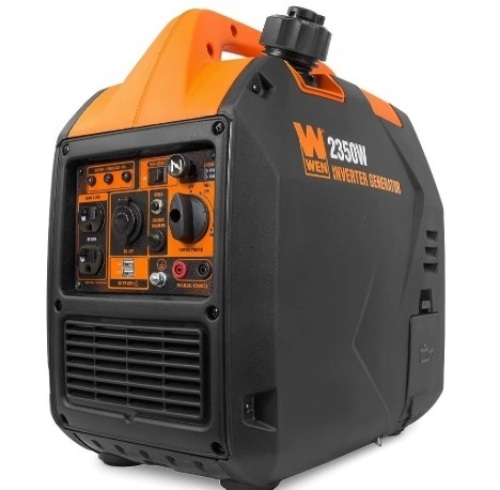 WEN 56235i Super Quiet 2350-Watt Portable Inverter Generator with Fuel Shut Off, CARB Compliant, Ultra Lightweight, Black$429.99 - Lot 10